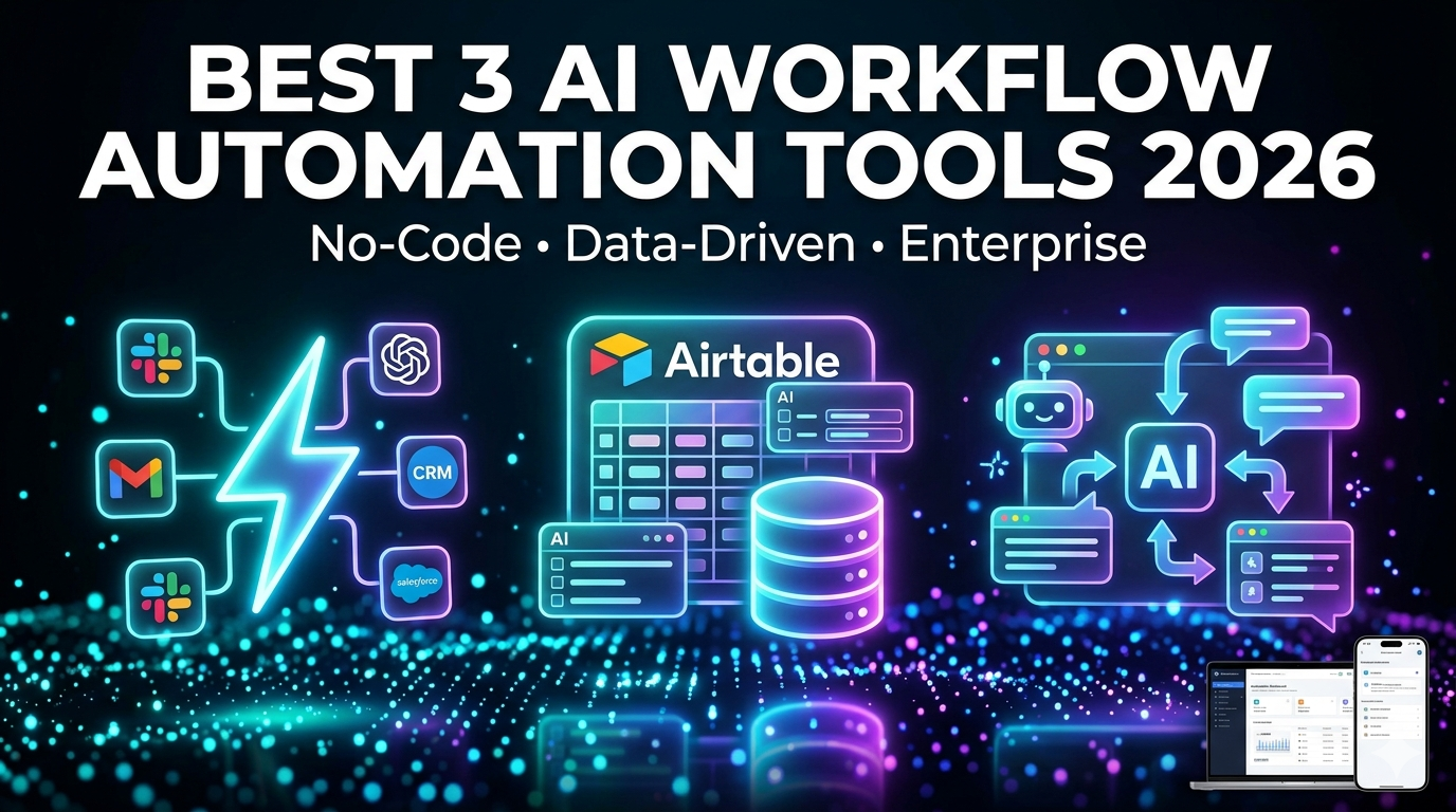 Best Three AI Workflow Automation Tools for 2026